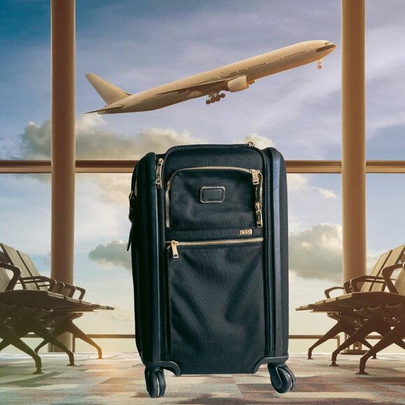 TUMI- Suitcase- Alpha International Dual Access 4 Wheeled Carry-On- Used Once! - Picture 1 of 17